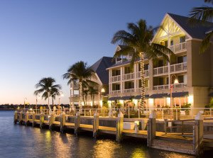 Hotel in Key West at sunset, floida, USA